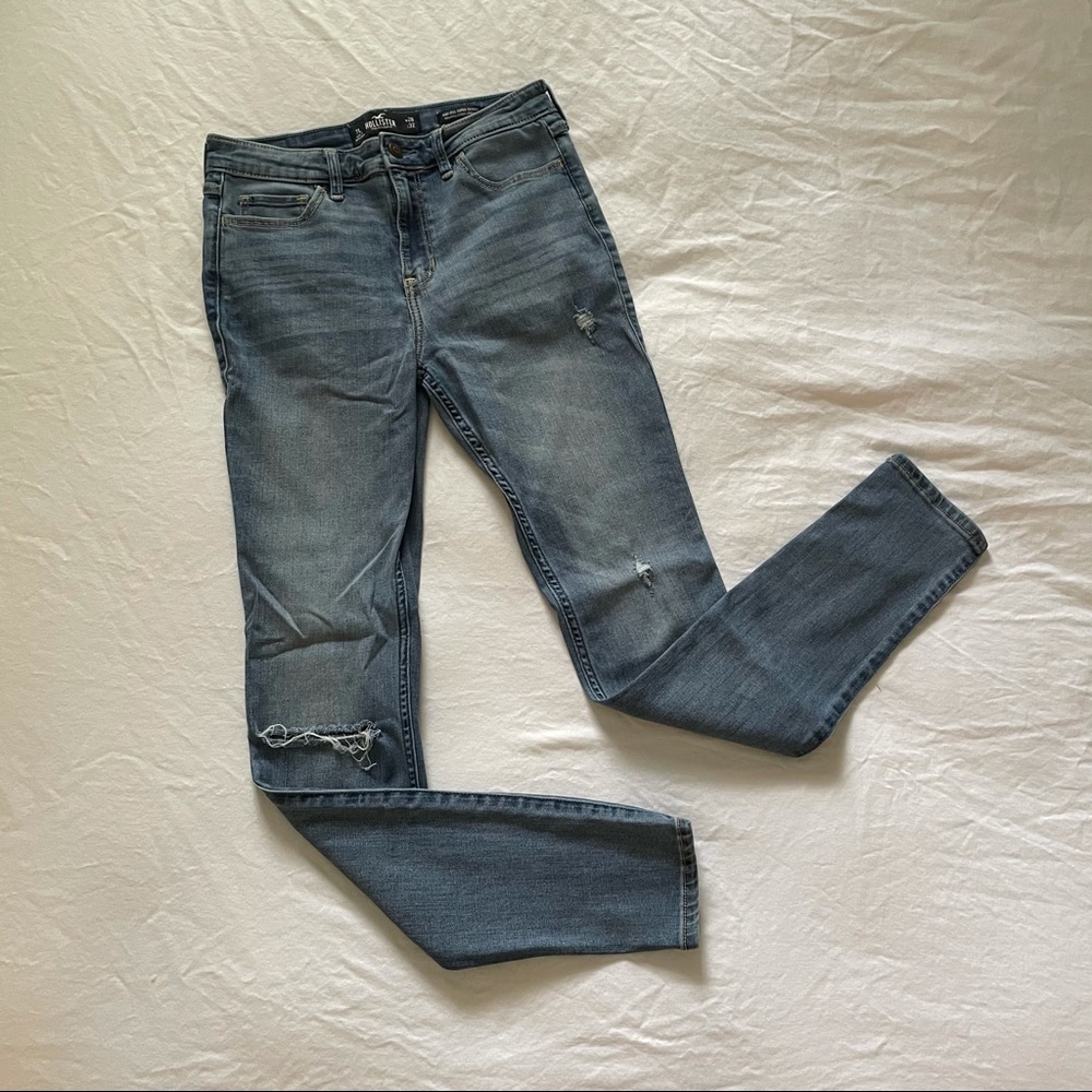 hollister ripped high-rise skinny jeans